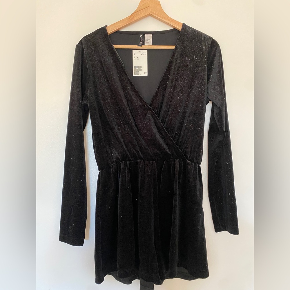 Black sparkly romper